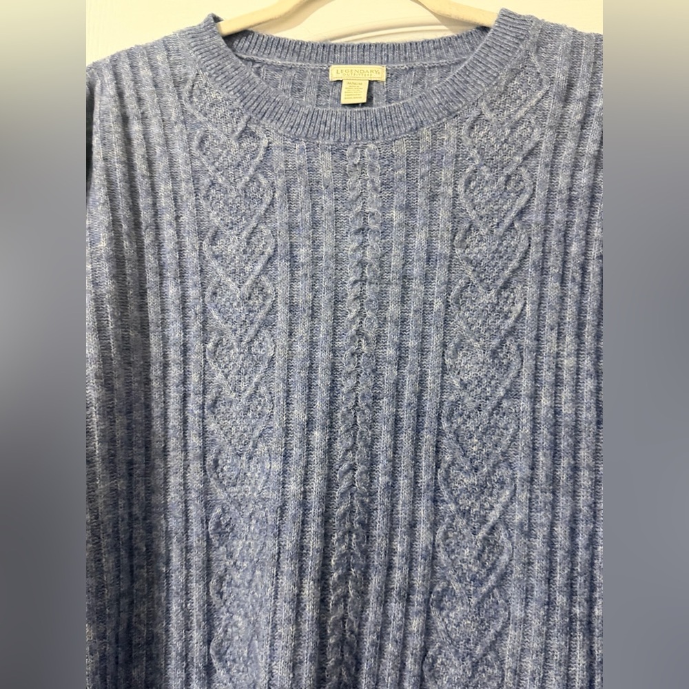 Women’s Blue Cable Knit Sweater - Picture 7 of 7